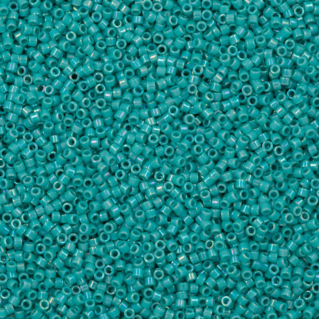 100g Miyuki Delica seed bead 11/0 Opaque Turquoise AB DB166
