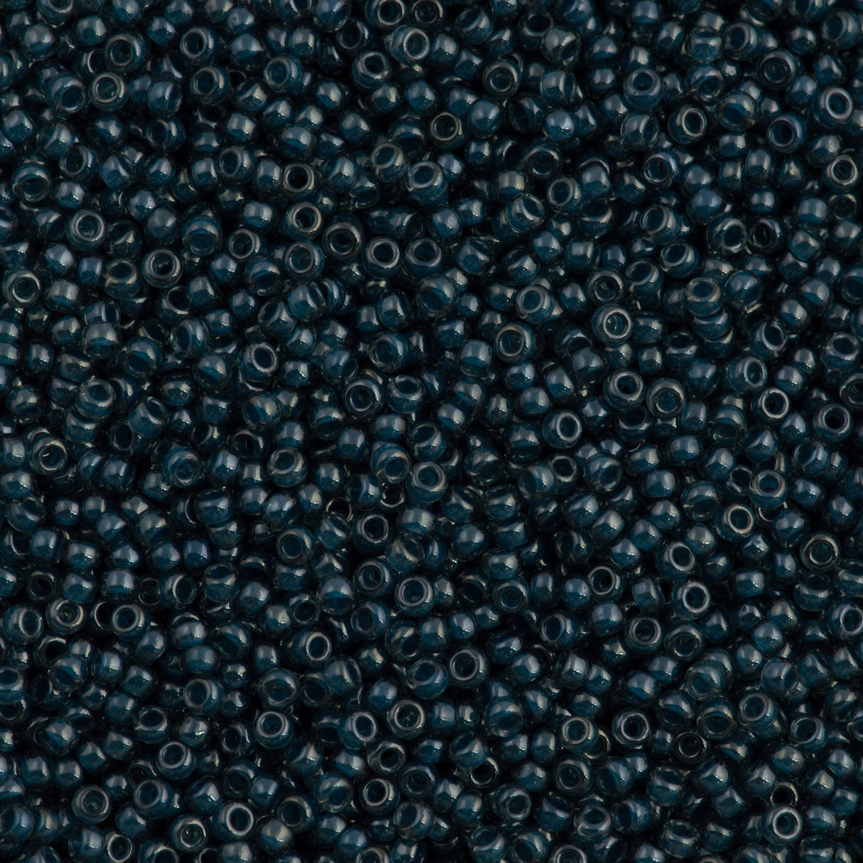 Miyuki Round Seed Bead 11/0 Transparent Steel Blue Luster 22g Tube (390)