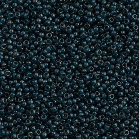 Miyuki Round Seed Bead 11/0 Transparent Steel Blue Luster 22g Tube (390)