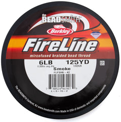 Smoke Fireline 6Lb Size D .2mm Beading Thread 125 yard Spool