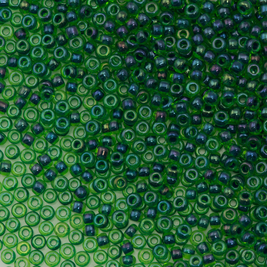 Miyuki Round Seed Bead 11/0 Blue Lined Green 22g Tube (332)