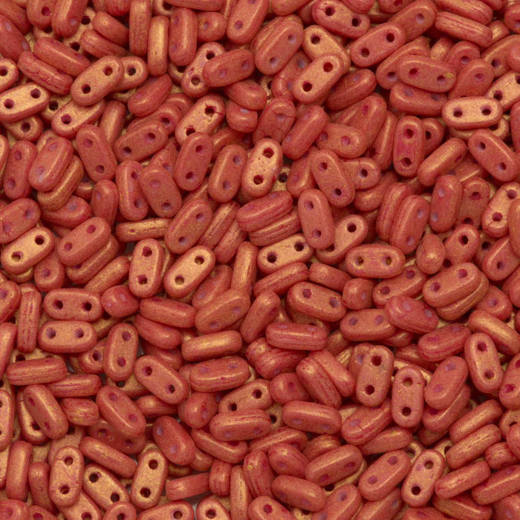 CzechMates 2x6mm Two Hole Bar Pacifica Strawberry Beads 8g Tube (10020PS)