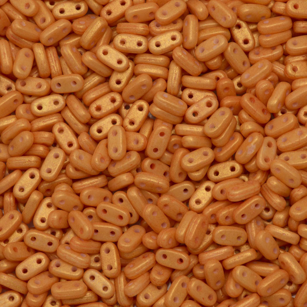 CzechMates 2x6mm Two Hole Bar Pacifica Tangerine Beads 8g Tube (10040PS)