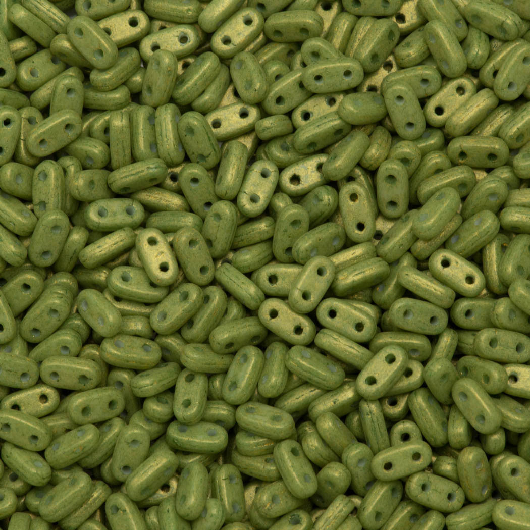 CzechMates 2x6mm Two Hole Bar Pacifica Avocado Beads 8g Tube (10050PS)