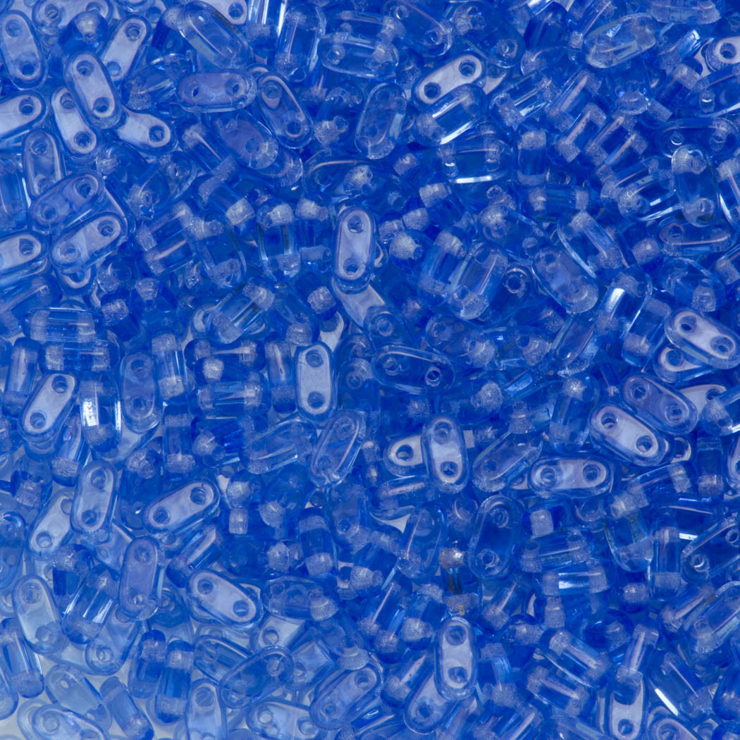 CzechMates 2x6mm Two Hole Bar Sapphire Beads 15g (30050)