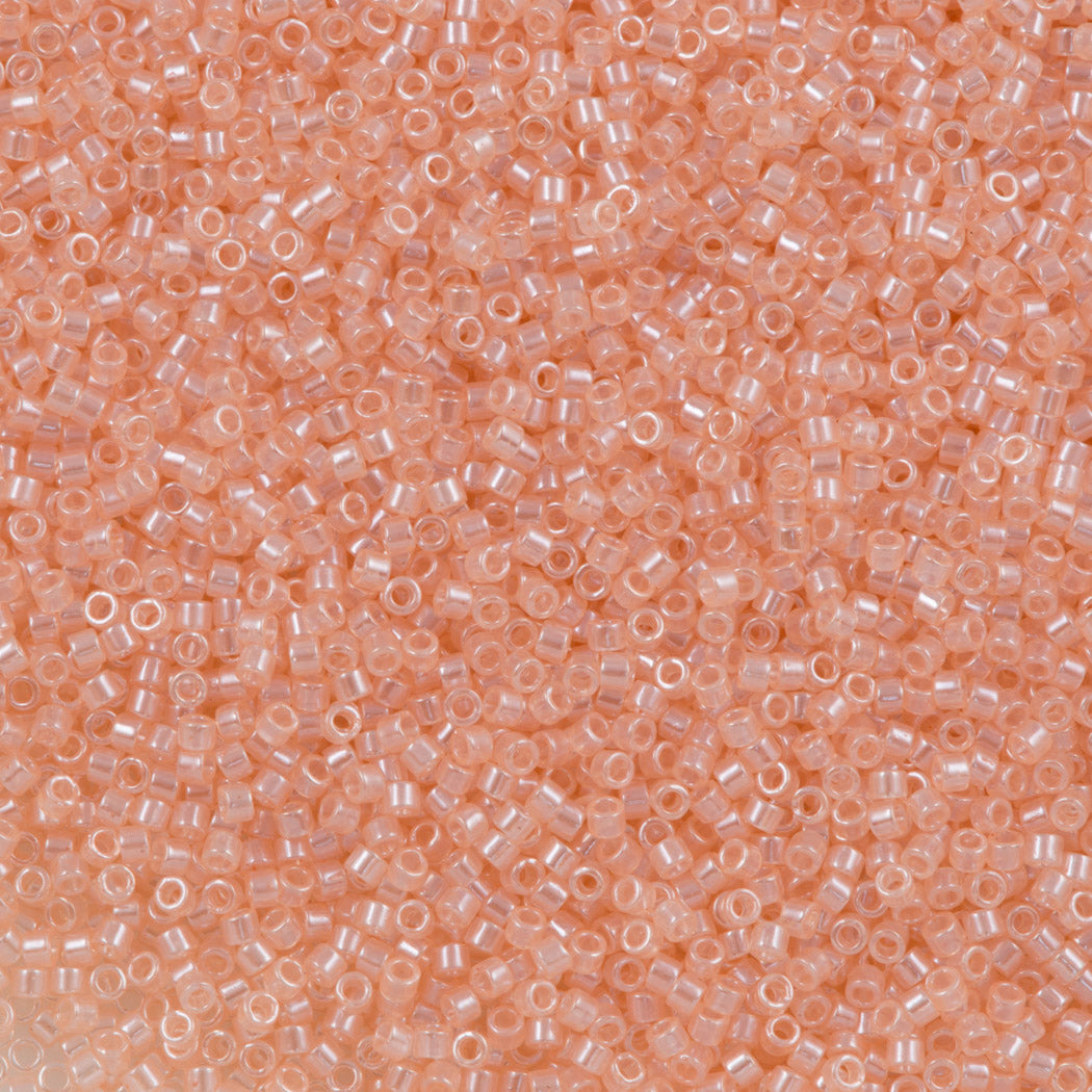 25g Miyuki Delica Seed Bead 11/0 Peach Blush Crystal Glazed Luster DB1479