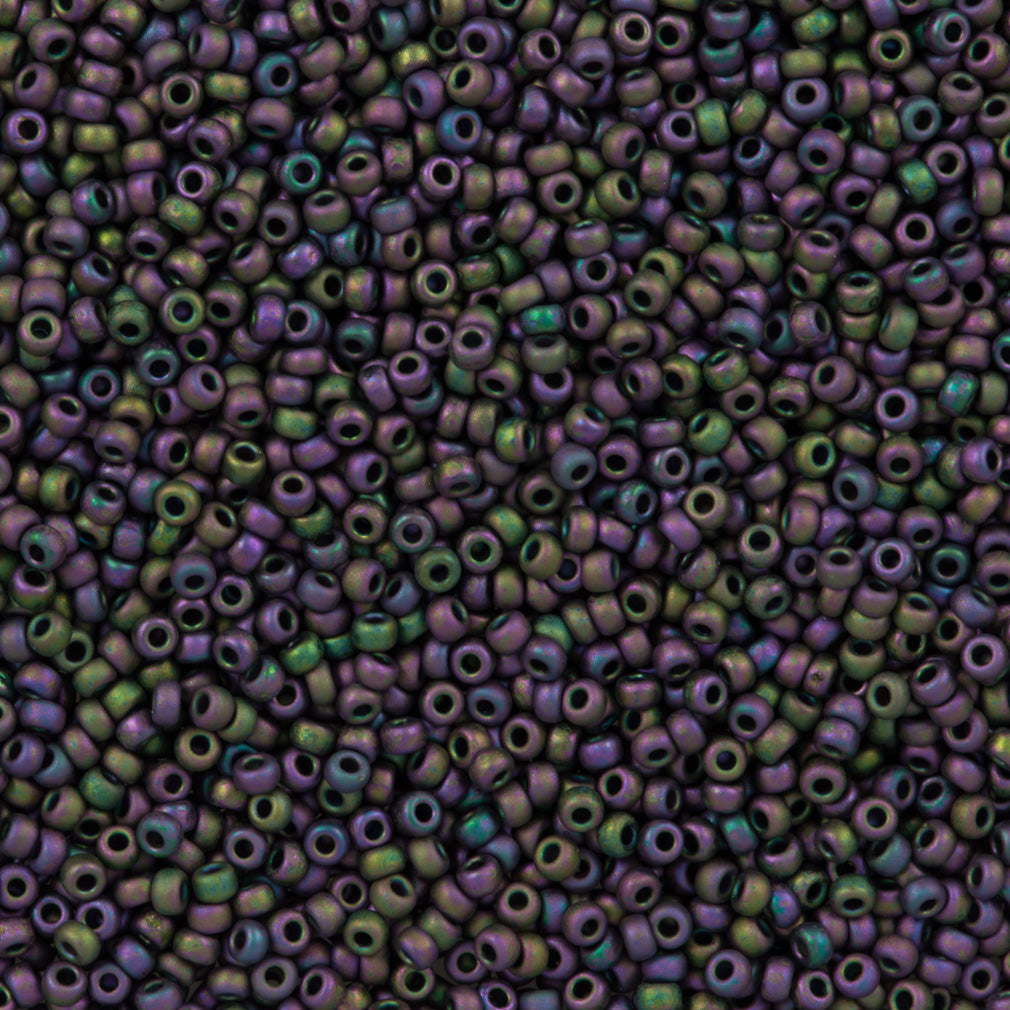 50g Miyuki Round Seed Bead 11/0 Matte Metallic Eggplant (2019)