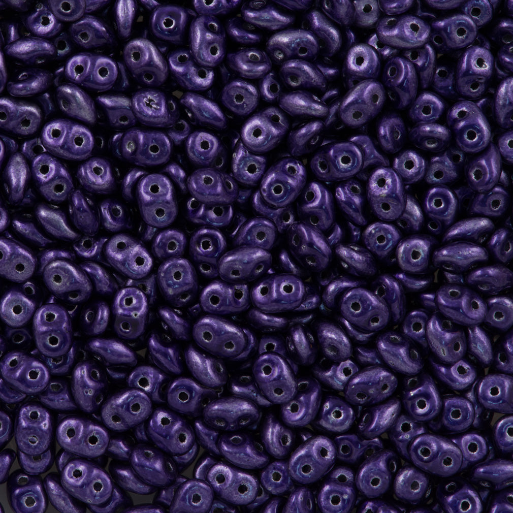 Super Duo 2x5mm Two Hole Beads Metalust Purple 22g Tube (24202)