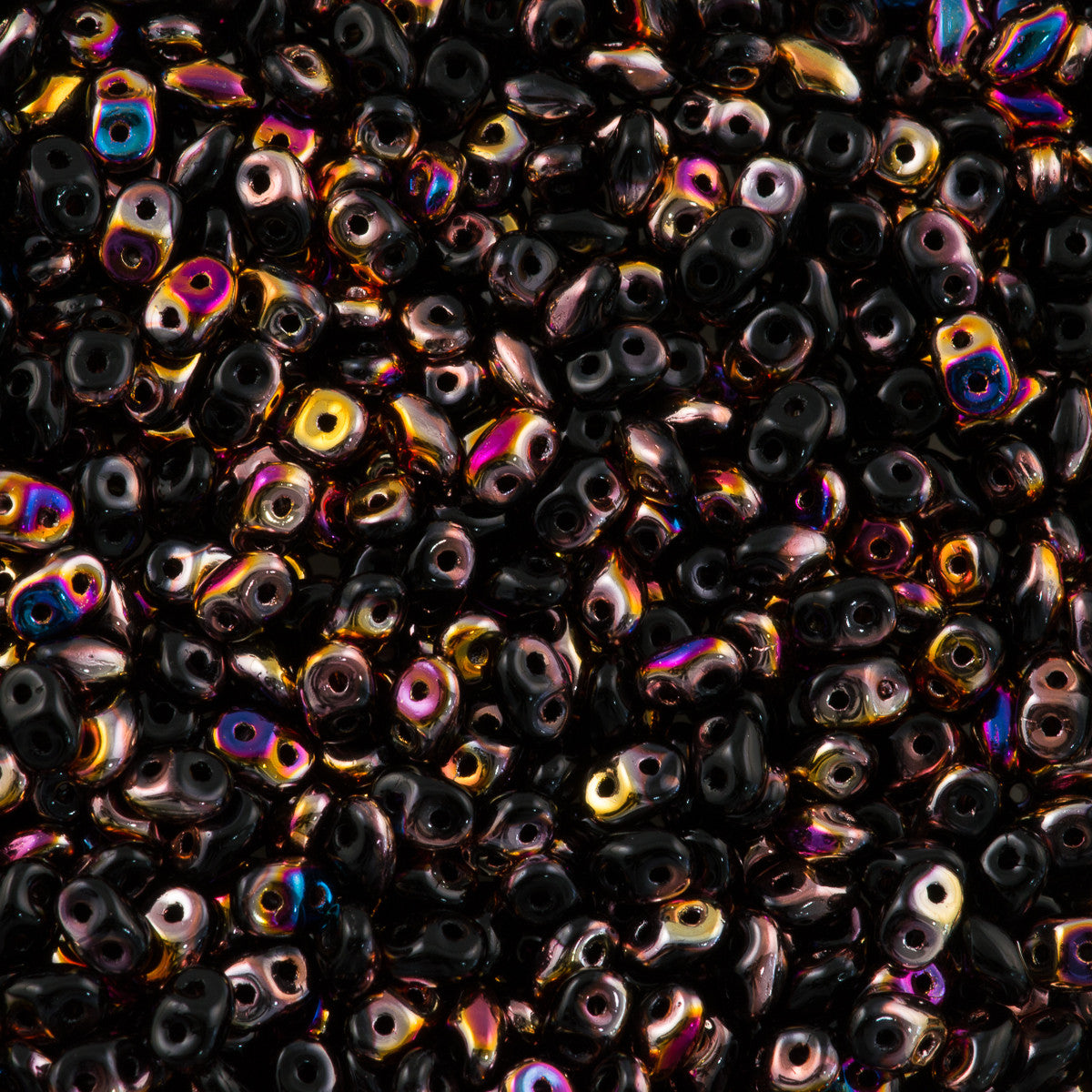 Super Duo 2x5mm Two Hole Beads Jet Sliperit 22g Tube (23980SP)