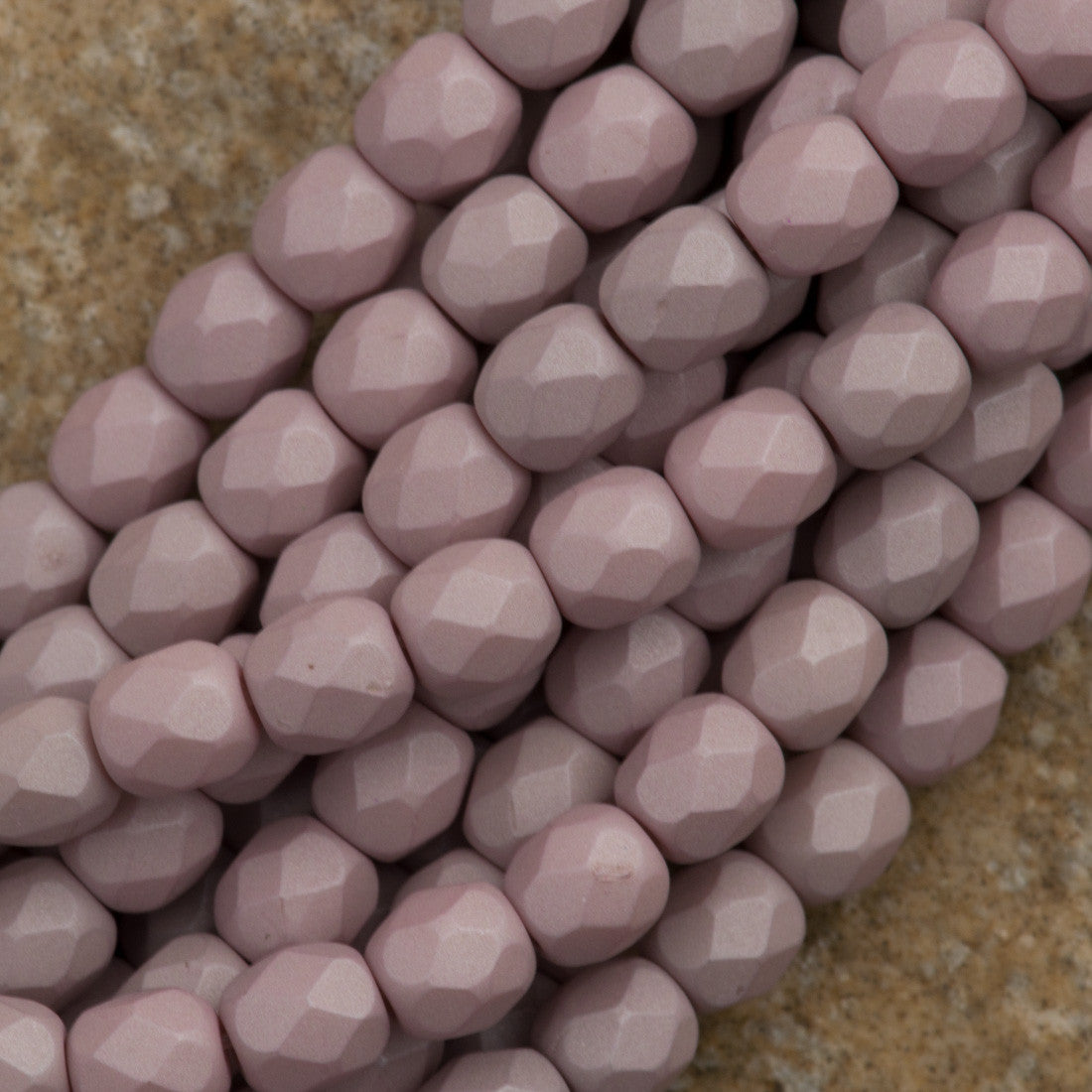 100 Czech Fire Polished 4mm Round Bead Saturated Mushroom (29562)