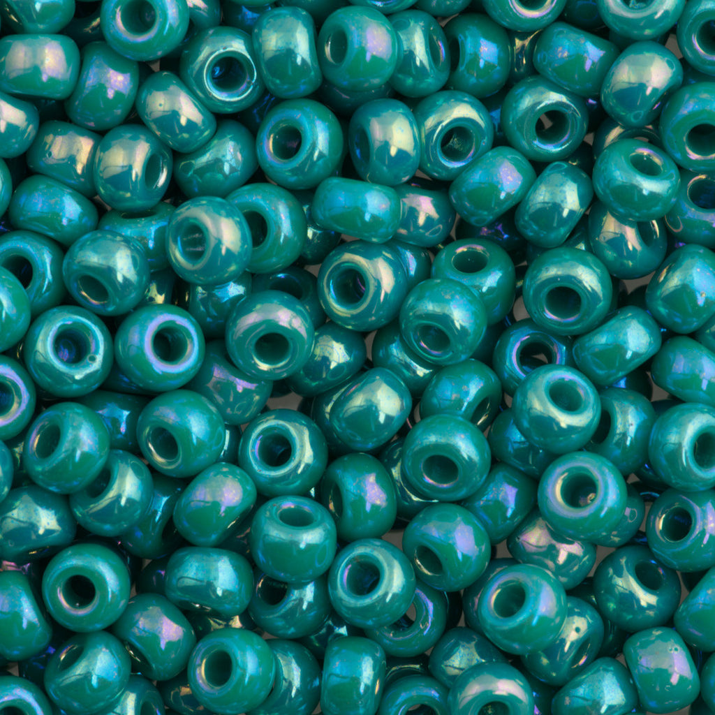 Miyuki Round Seed Bead 6/0 Opaque Turquoise AB 20g Tube (412R)