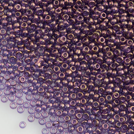 50g Miyuki Round Seed Bead 11/0 Light Violet Gold Luster (1885)