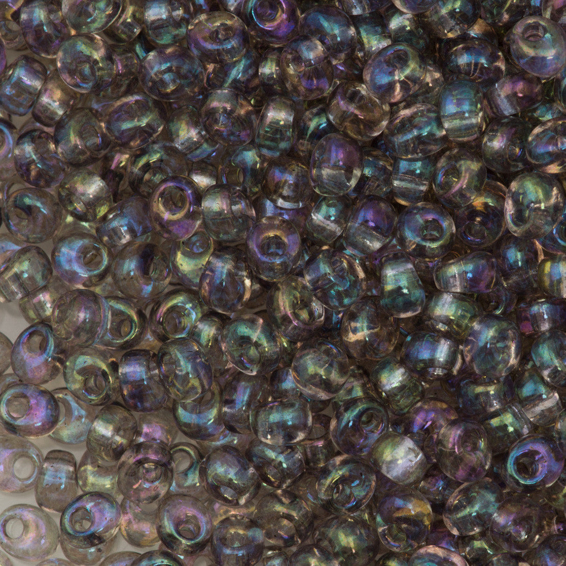 Miyuki 4mm Magatama Seed Bead Transparent Gray AB 10g (2156)