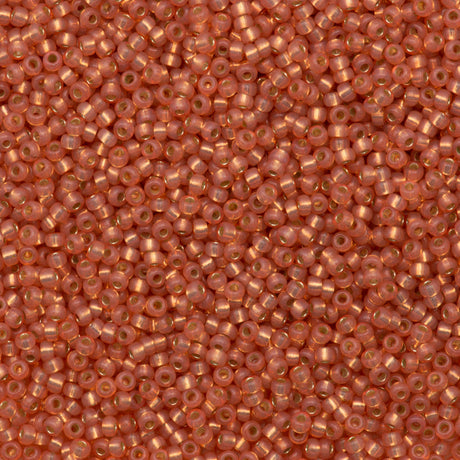 Miyuki Round Seed Bead 11/0 Silver Lined Dyed Salmon 22g Tube (553)