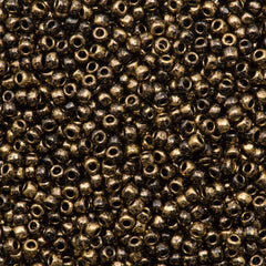 50g Toho Round Seed Bead 8/0 Gilded Marble Black (1706)