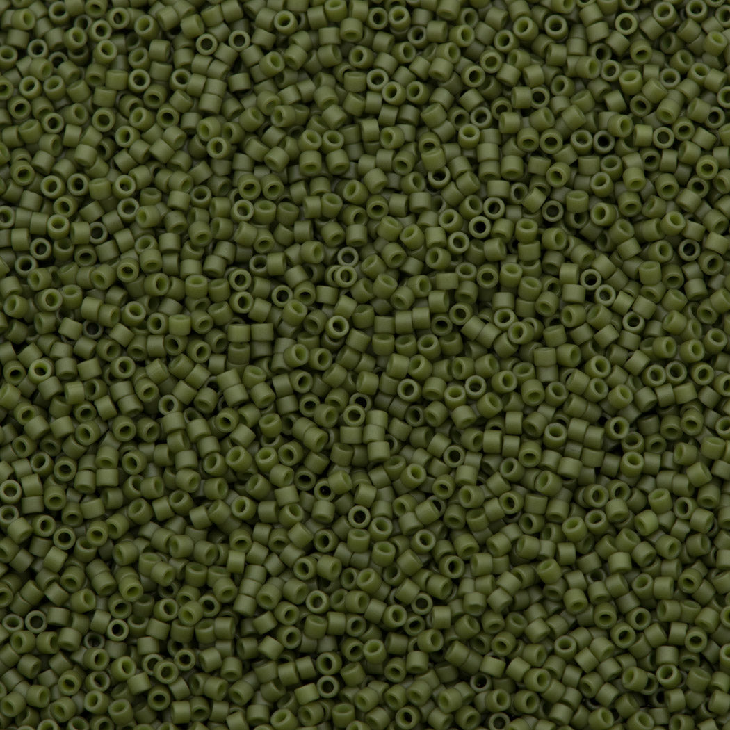 Miyuki Delica Seed Bead 11/0 Matte Asparagus Aqua Glazed 2-inch Tube DB391