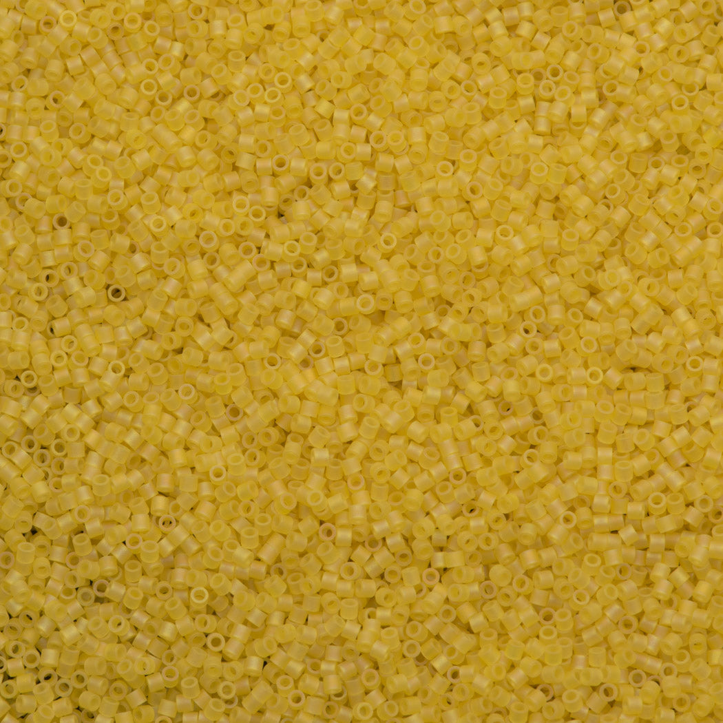 Miyuki Delica Seed Bead 15/0 Matte Transparent Yellow AB 2-inch Tube DBS854