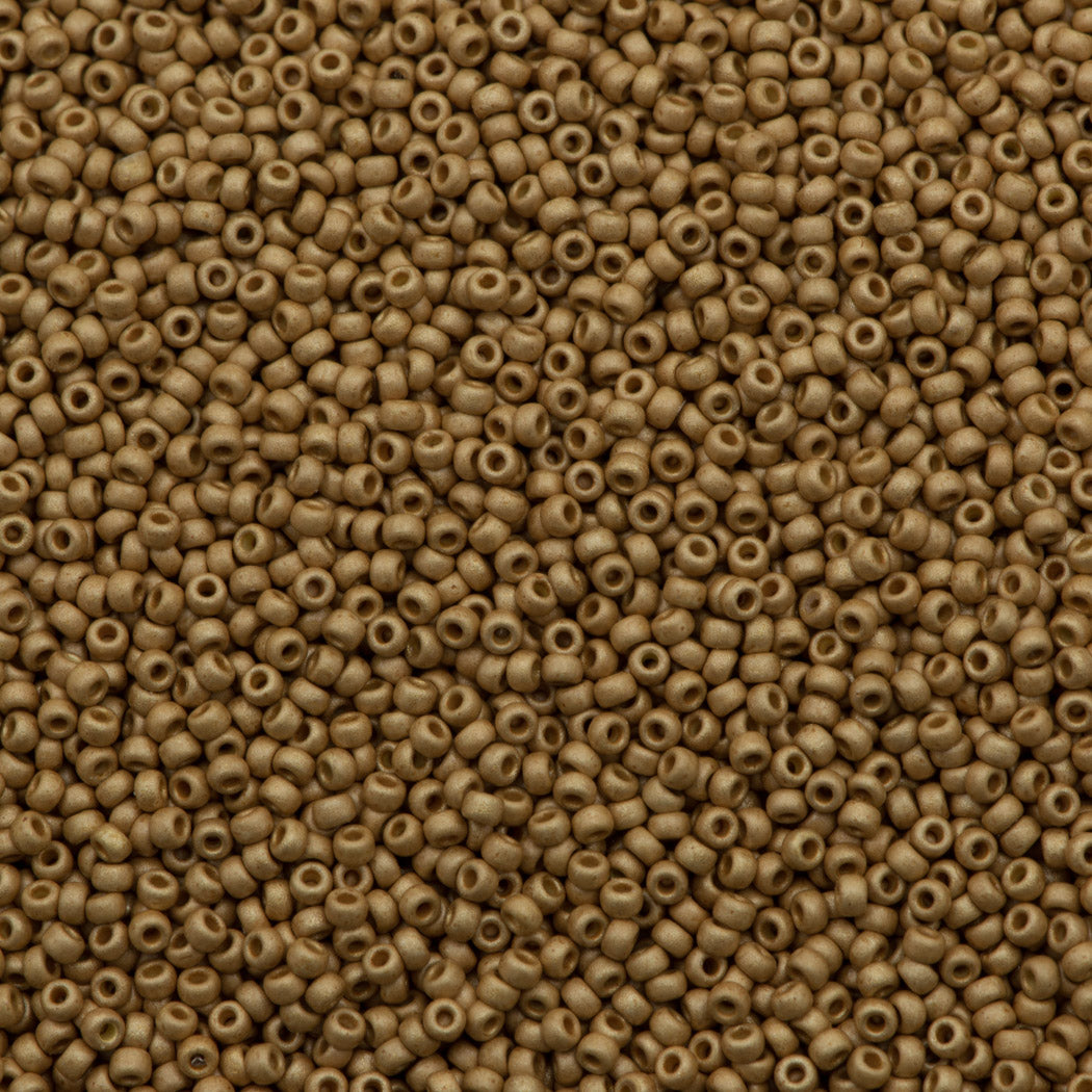 50g Miyuki Round Seed Bead 11/0 Duracoat Matte Galvanized Champagne (4204F)