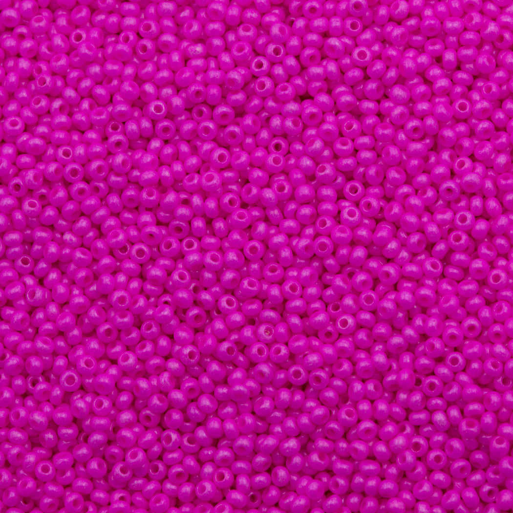 50g Czech Seed Bead 10/0 Opaque Dyed Rose (16177)