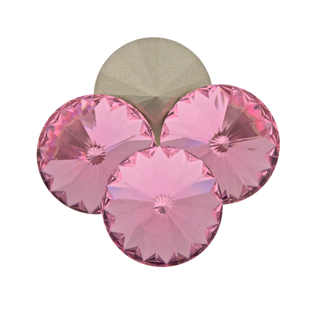 Four TRUE CRYSTAL 14mm Rivoli Light Rose (223)