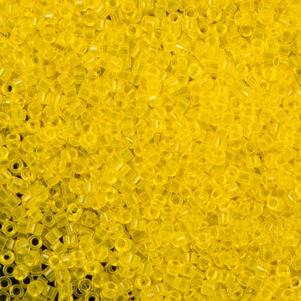 Miyuki Delica Seed Bead 11/0 Transparent Light Yellow 2-inch Tube DB1301
