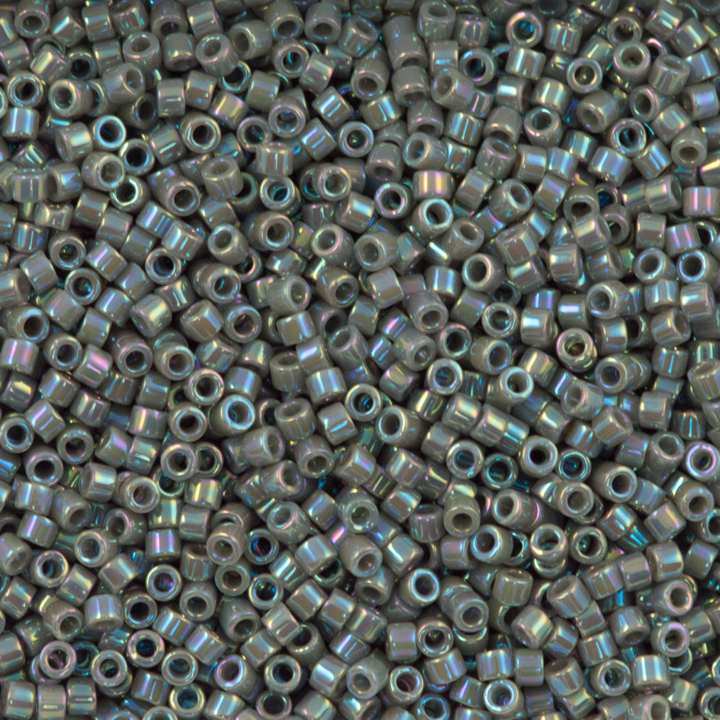 Miyuki Delica Seed Bead 15/0 Opaque Grey AB DBS168