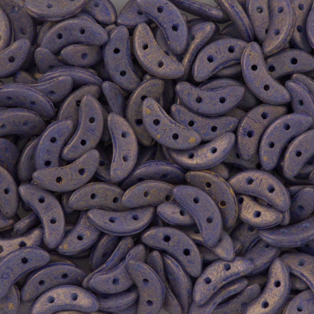 CzechMates 3x10mm Two Hole Crescent Pacifica Elderberry Beads 8.5g Tube (10030PS)