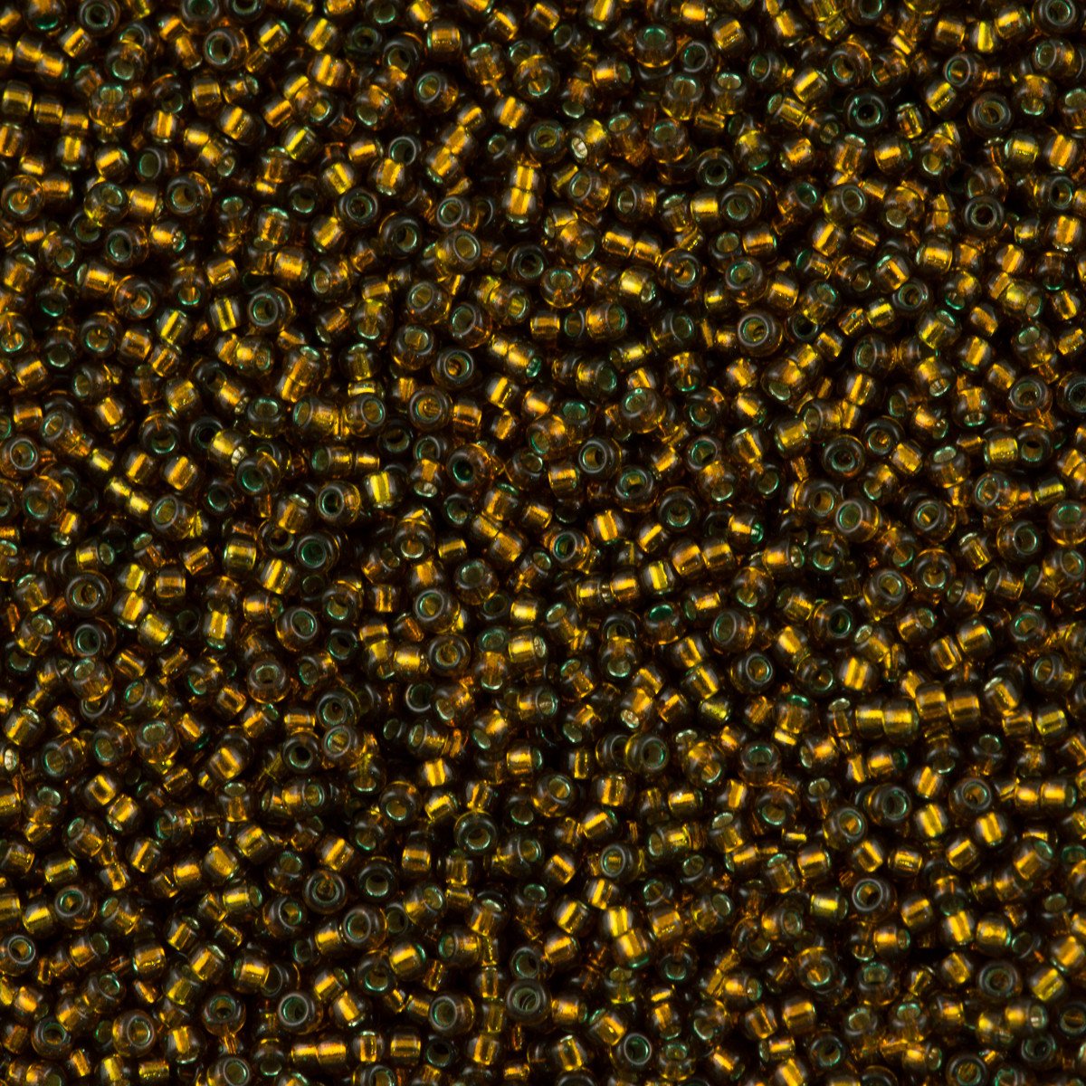 50g Miyuki Round Seed Bead 11/0 Silver Lined Golden Olive 11-1421