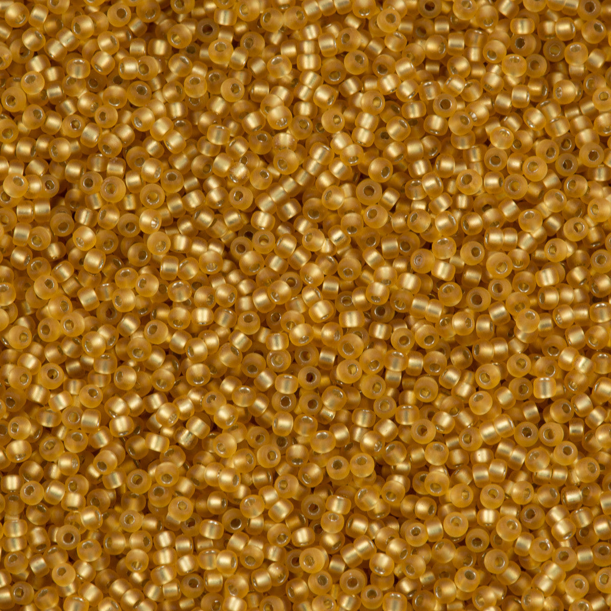 Miyuki Round Seed Bead 15/0 Matte Silver Lined Dark Gold 2-inch Tube (4F)