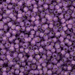 Toho Round Seed Beads 6/0 Silver Lined Milky Amethyst 2.5-inch tube (2108)