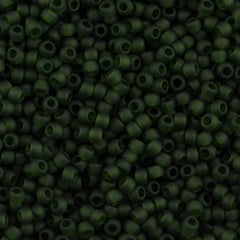 Toho Round Seed Bead 8/0 Transparent Matte Moss 2.5-inch tube (940F)