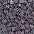 CzechMates 6mm Four Hole Quadratile Opaque Amethyst Luster Beads 15g (15726P)