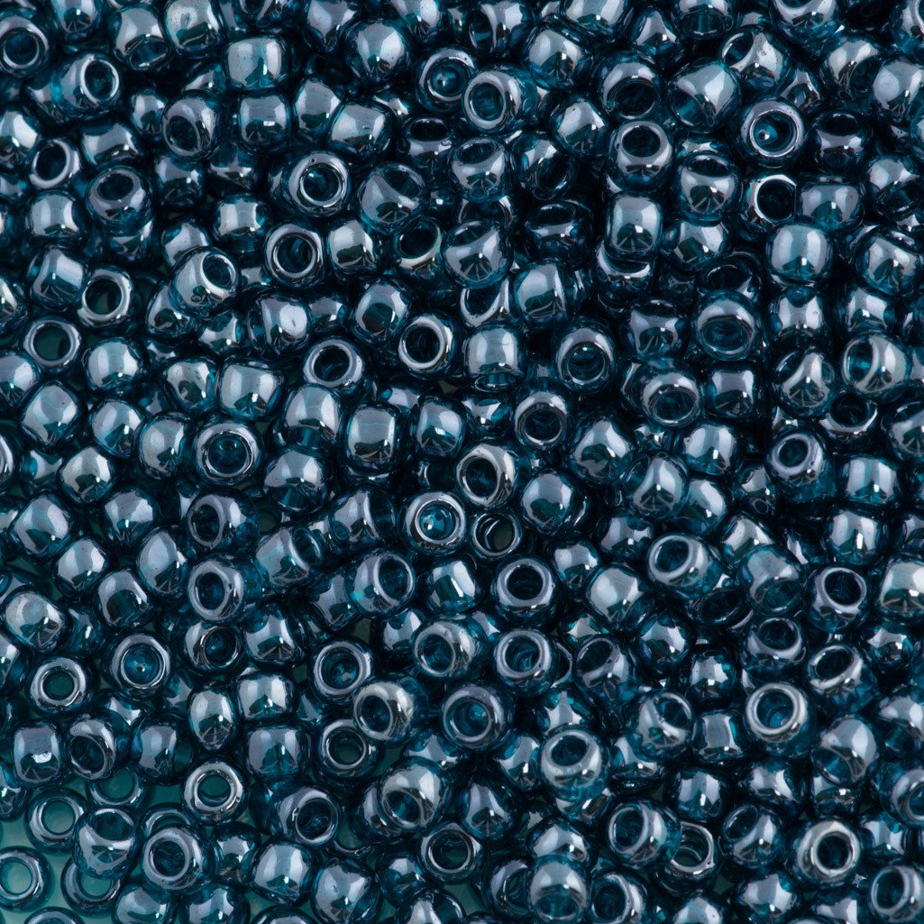 50g Toho Round Seed Beads 6/0 Transparent Teal Luster (108BD)