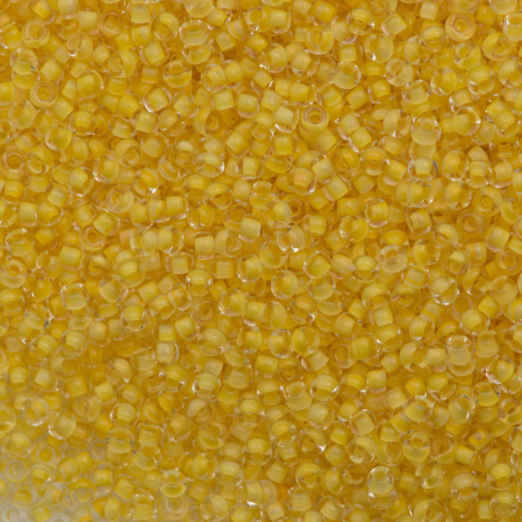 50g Czech Seed Bead 10/0 Crystal Lined Pale Yellow Terra (38381)