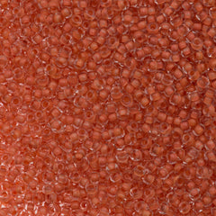50g Czech Seed Bead 10/0 Crystal Lined Orange Terra (38389)
