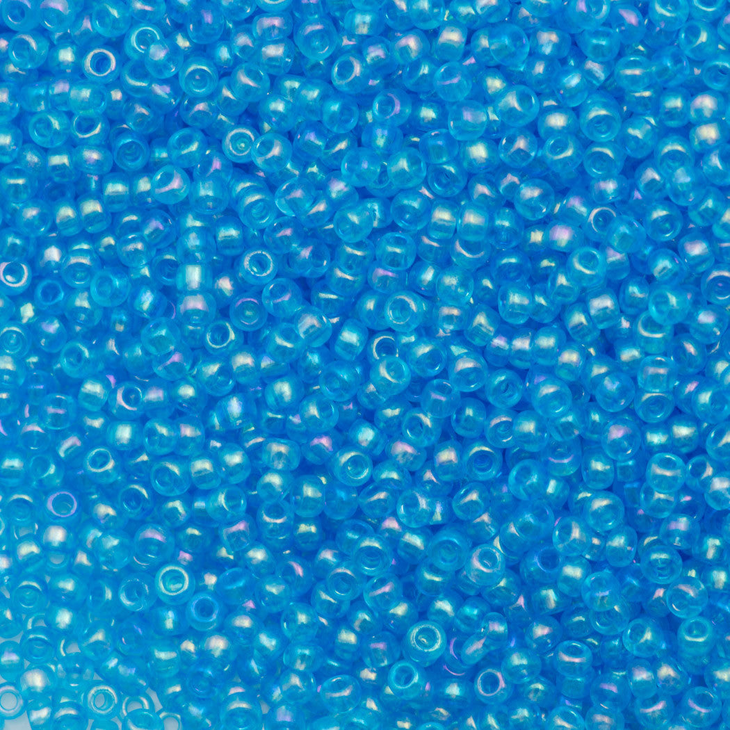 50g Czech Seed Bead 10/0 Transparent Aqua AB (41134)