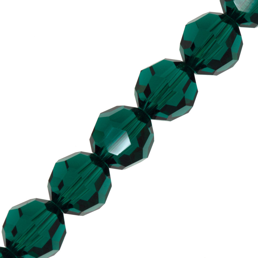 TRUE CRYSTAL 8mm Round Bead Emerald (205)