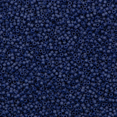 Miyuki Delica Seed Bead 11/0 Matte Opaque Glazed Luster Dark Grey Blue 2-inch Tube DB377