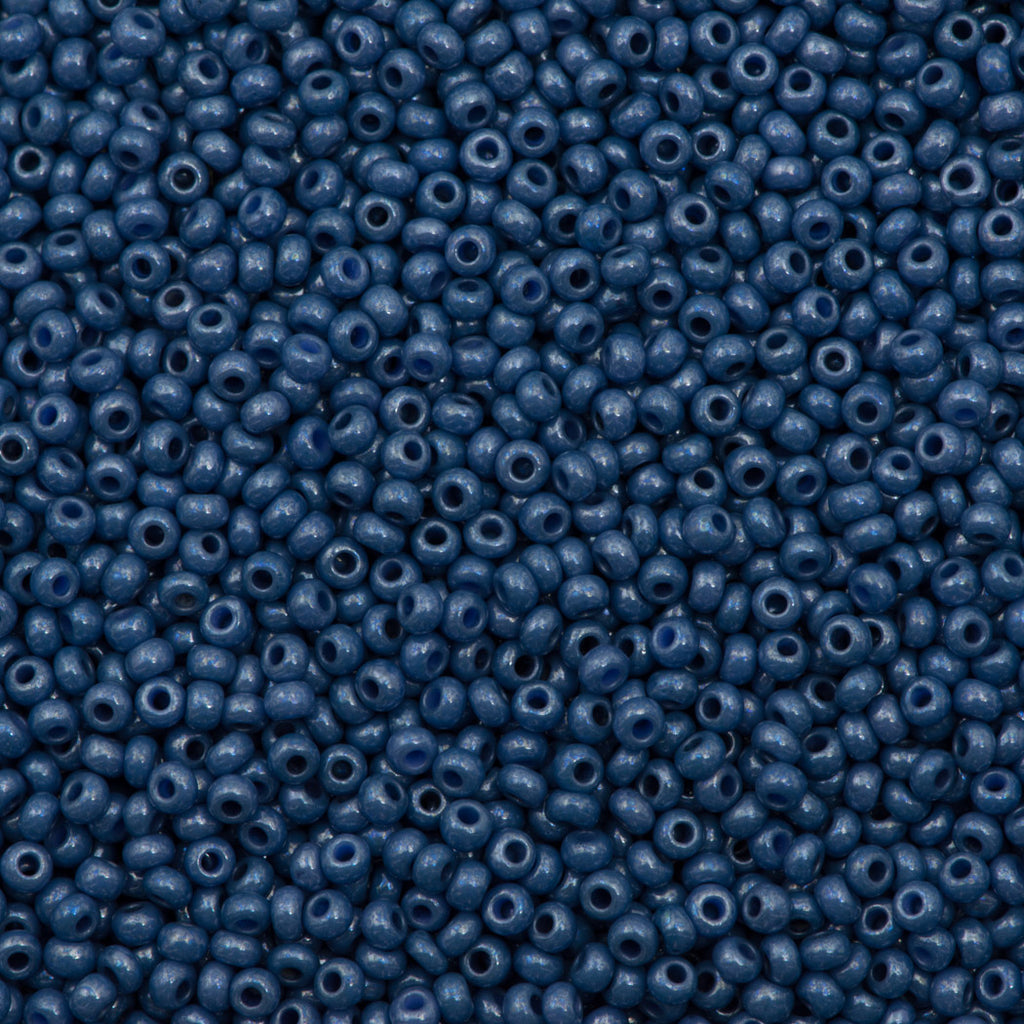 50g Czech Seed Bead 10/0 Opaque Blue Luster (33023)