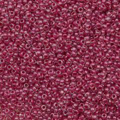 50g Czech Seed Bead 10/0 Color Lined Red (38198)