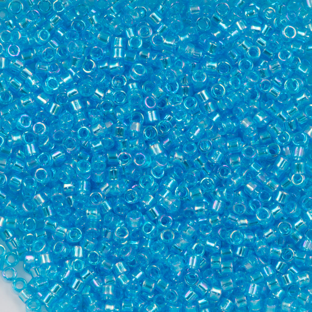 Miyuki Delica Seed Bead 11/0 Transparent Aqua AB 2-inch Tube DB1249
