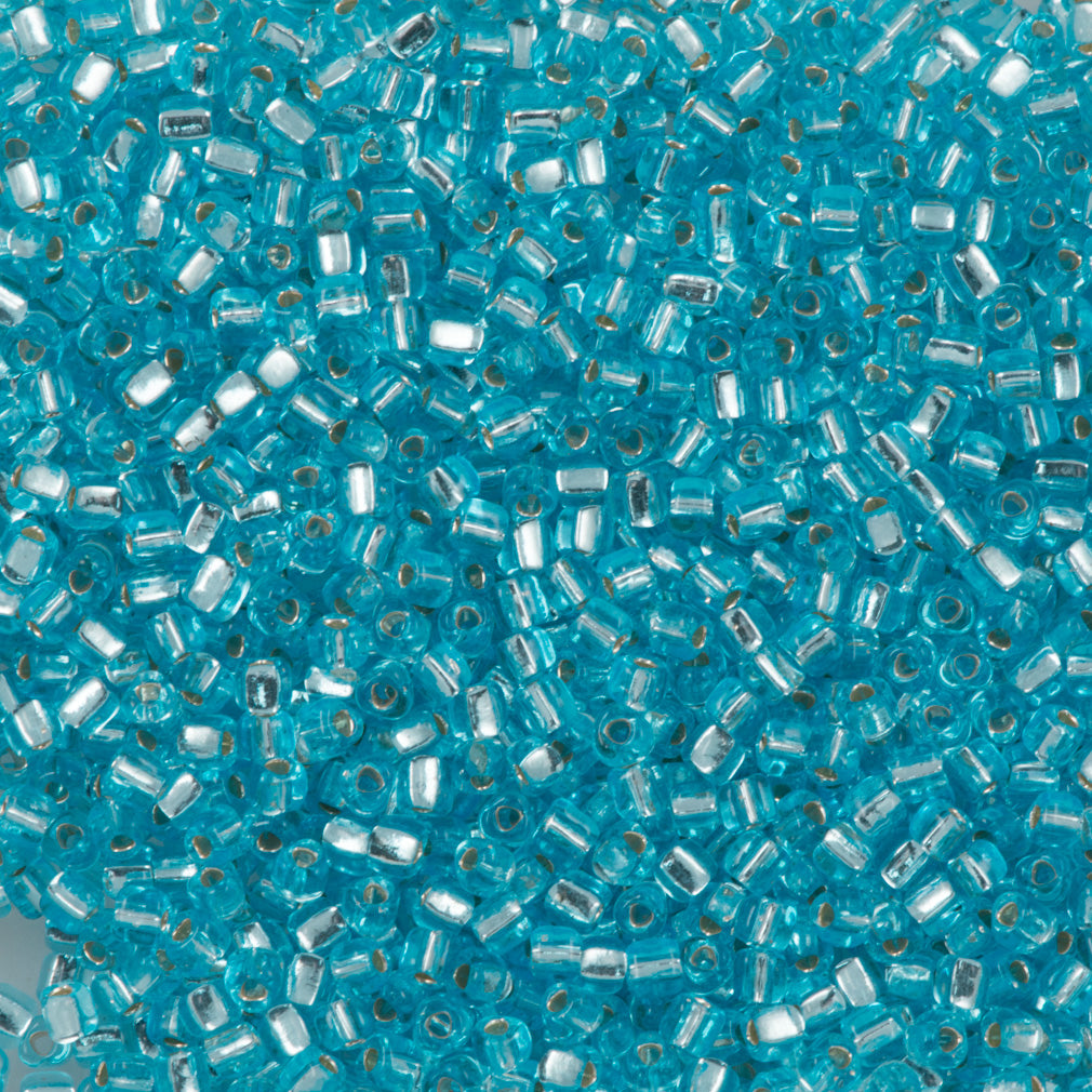 Miyuki Triangle Seed Bead 10/0 Silver Lined Blue Topaz 10g (1803)