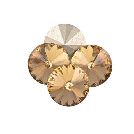 Four TRUE CRYSTAL 12mm Rivoli Light Colorado Topaz (246)
