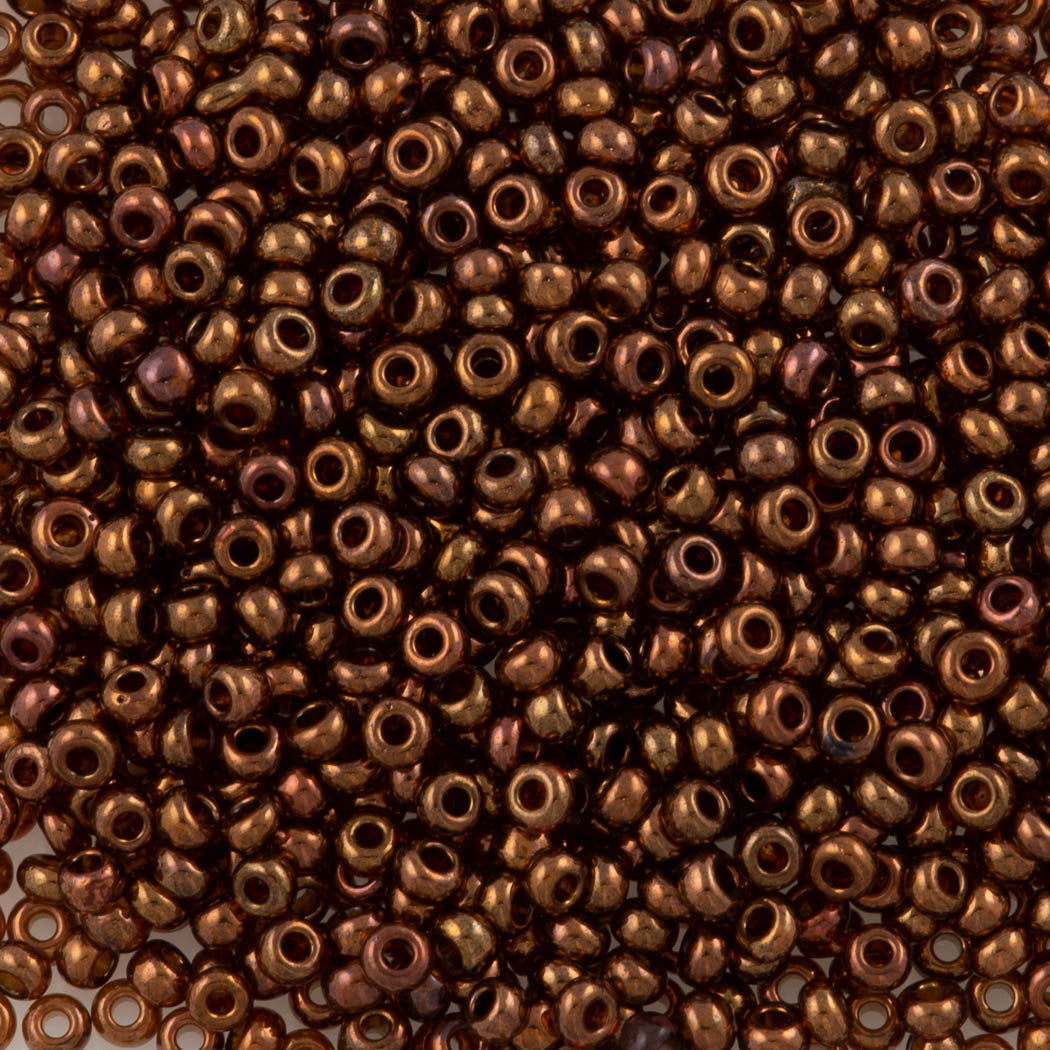 Czech Seed Bead 11/0 Metallic Dark Copper 2-inch Tube (19115)