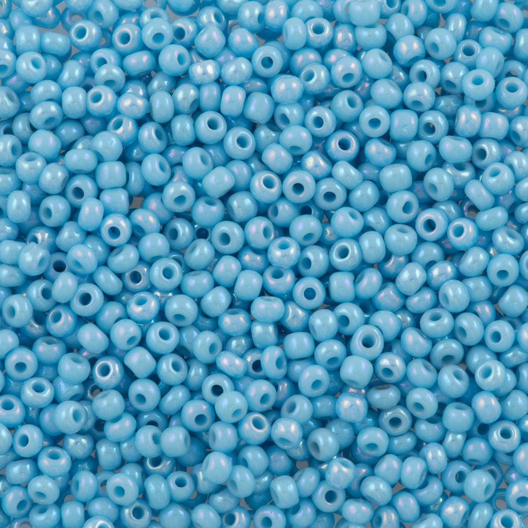 Czech Seed Bead 11/0 Opaque Sky Blue AB 2-inch Tube (64020)
