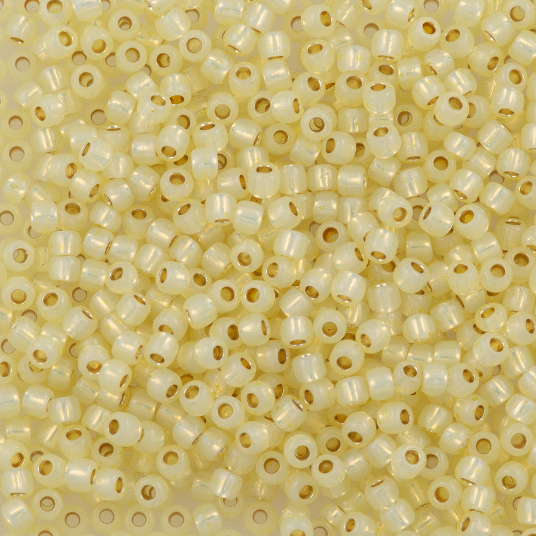 Toho Round Seed Bead 11/0 PermaFinish Silver Lined Milky Jonquil (2109PF)