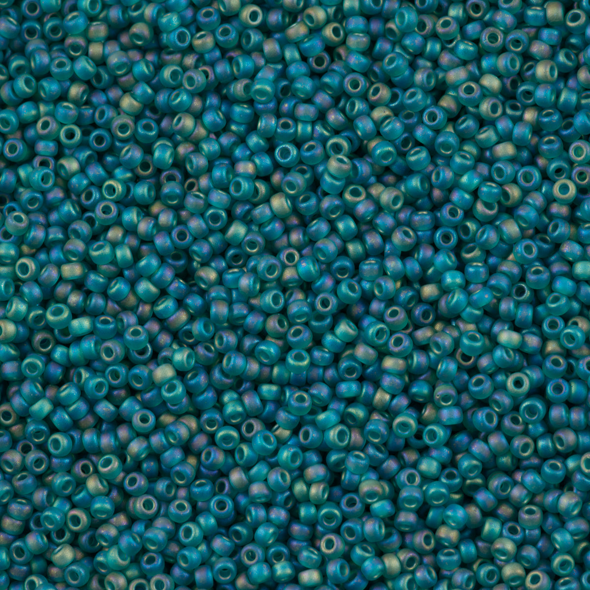 Miyuki Round Seed Bead 8/0 Transparent Matte Teal AB 22g Tube (2405FR)