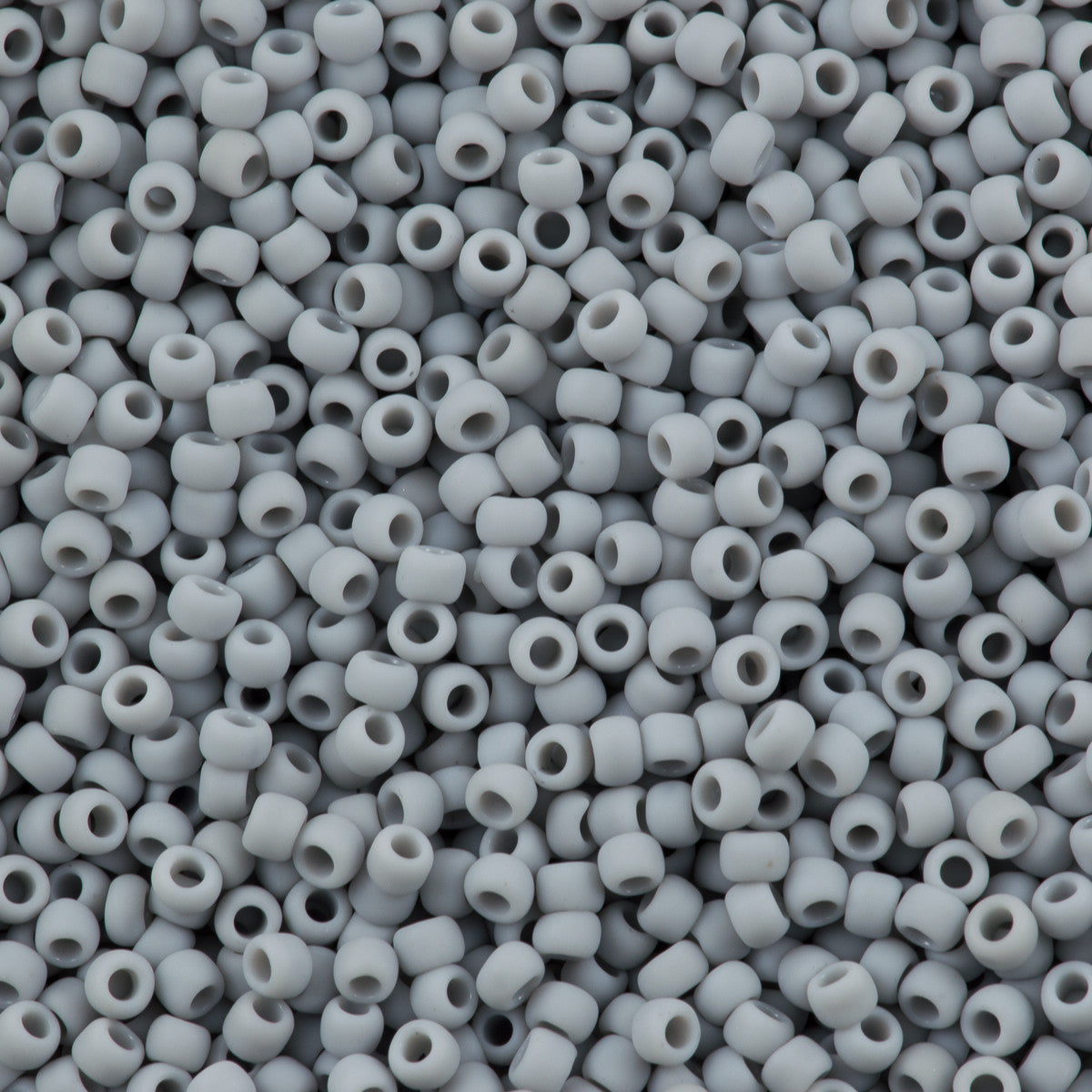 Toho Round Seed Bead 11/0 Opaque Matte Gray 2.5-inch Tube (53F)