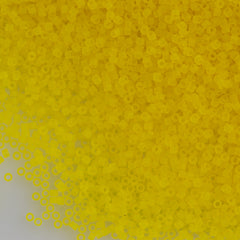 Miyuki Delica Seed Bead 11/0 Matte Transparent Yellow 2-inch Tube DB743