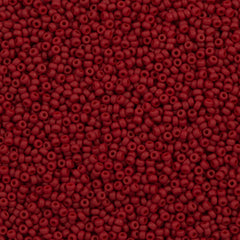Miyuki Round Seed Bead 11/0 Opaque Matte Brick Red 22g Tube Glazed Luster (2040)